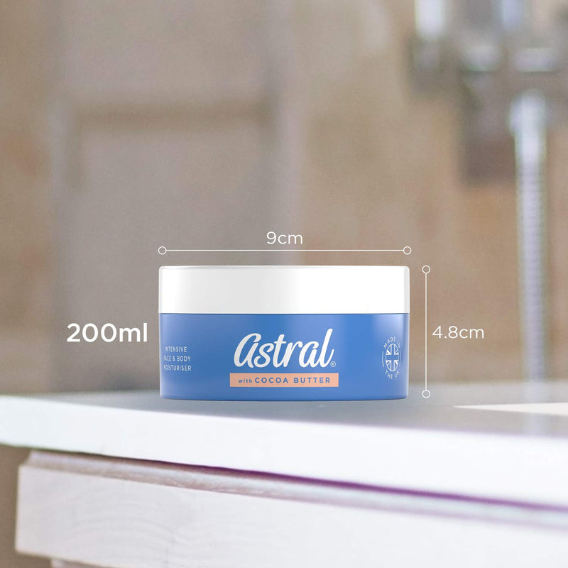 [Australia] - Astral Face & Body Intensive Moisturiser Cream with Cocoa Butter 200ml 200 ml (Pack of 1) 