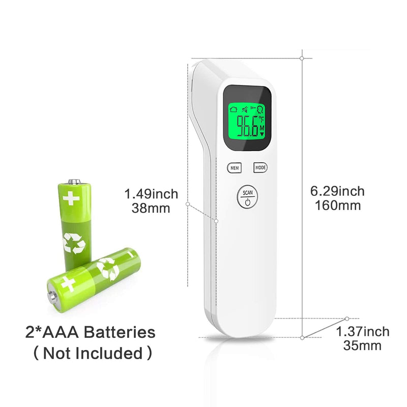 [Australia] - ULBRE Forehead Thermometer for Adults and Kids, No Touch Digital Infrared Thermometer Temperature Gun, Accurate Instant Reading Fever Alarm 20sets Memory 