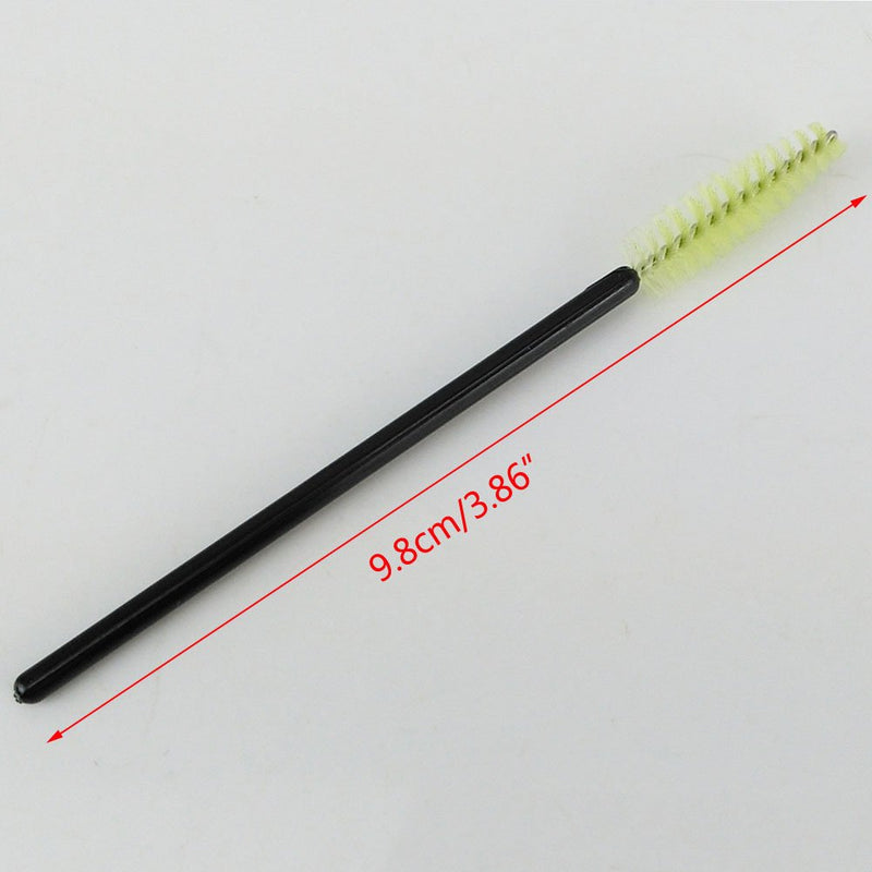 [Australia] - Yueton Pack of 100 Disposable Eyelash Brushes Wands Mascara Applicator (Black+Green) 