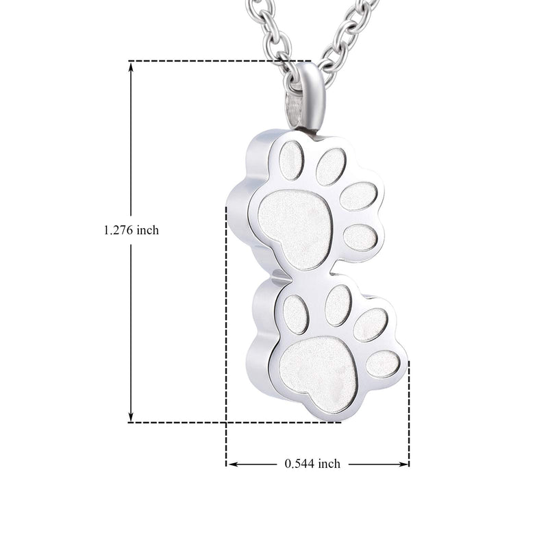 [Australia] - Pet Paw Print Cremation Jewelry for Ashes Stainless Steel Keepsake Urn Pendant Memorial Ash Keepsake Cremation Jewelry for Men Women SL-1 