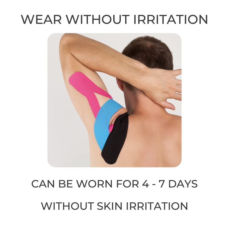 [Australia] - Kinesiology Sports Tape Blue | 5m Roll of Muscle Support Tape | Water Resistant & Hypoallergenic | Flexible & Durable | Improve Mobility & Circulation 
