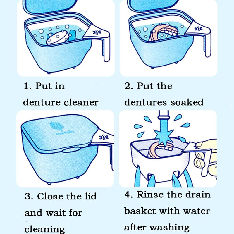 [Australia] - WUBAYI Denture Box Dental Bath – Dual Purpose Hygienic Denture Case for Storage and Immersion of Mouthguards, Ortho Retainers and Dental Appliances 