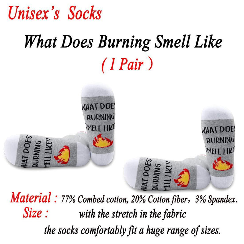 [Australia] - PYOUL 1 Pair What Does Burning Smell Like Socks Funny Socks Fan Gift Burning Smell Like 1 Pair 