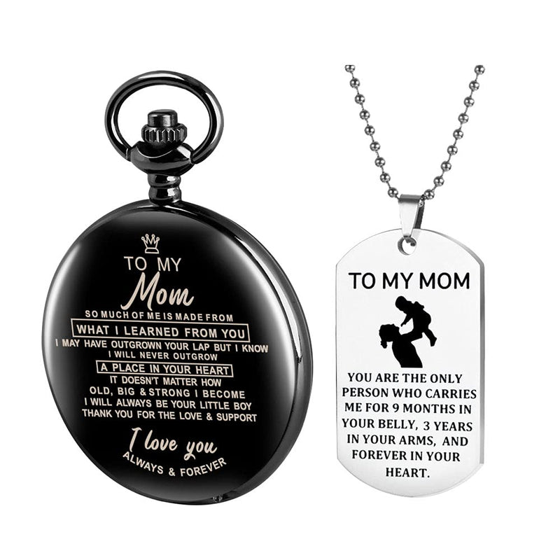 [Australia] - Weird Town Triangle Devil Quartz Pocket Watch Necklace Pendant Clock Gift,Mens Pocket Watch Cf03-mom 