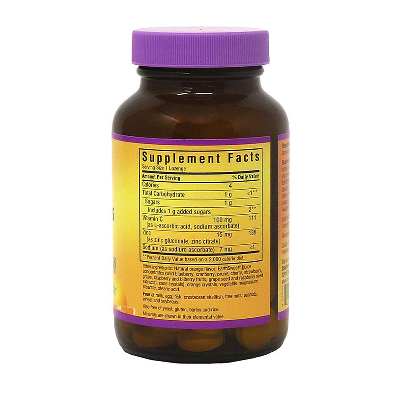 [Australia] - Bluebonnet Nutrition Earthsweet Zinc Lozenges 15mg Chewables, Plus 100mg of Vitamin C, Soy-Free, Gluten-Free, Kosher Certified, Dairy-Free, Vegan, Orange Flavored, 60 Lozenges 