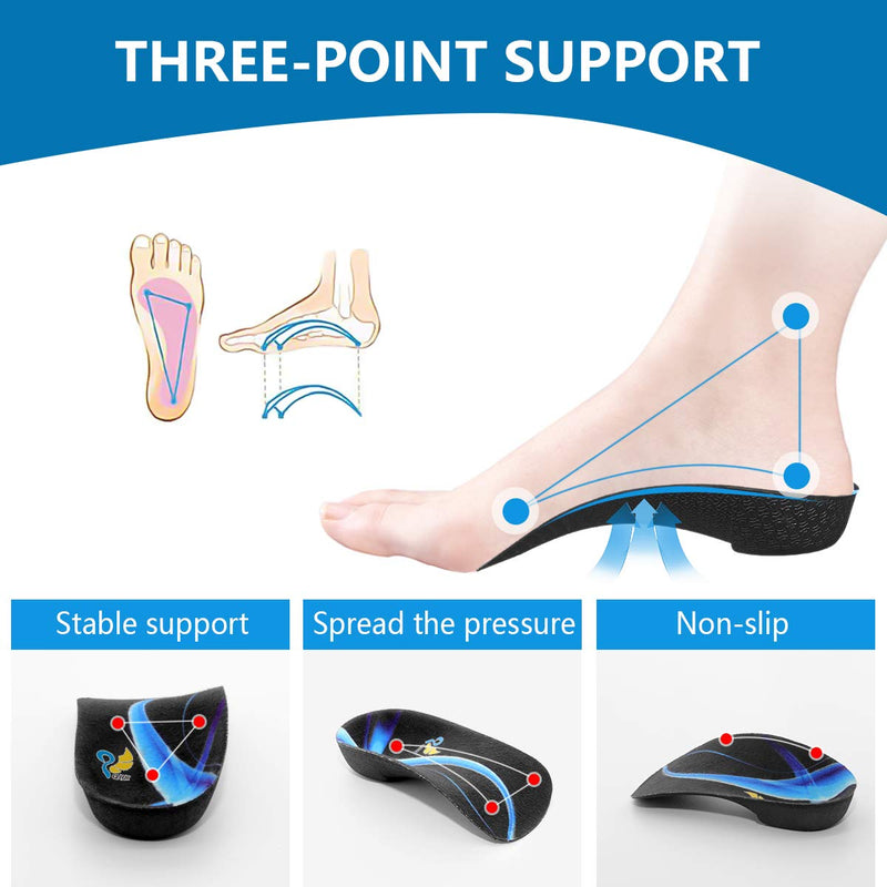 [Australia] - 3/4 Arch Support Insoles for Women/Men,QBK Orthotics Shoe Insoles High Arch Supports Shoe Insoles for Plantar Fasciitis, Flat Feet, Over-Pronation,Height Increase Insoles, Heel Cushion Inserts，M M:(men6.5-8.5/Women7.5-9.5) M:(Men6.5-8.5/Women7.5-9.5) 