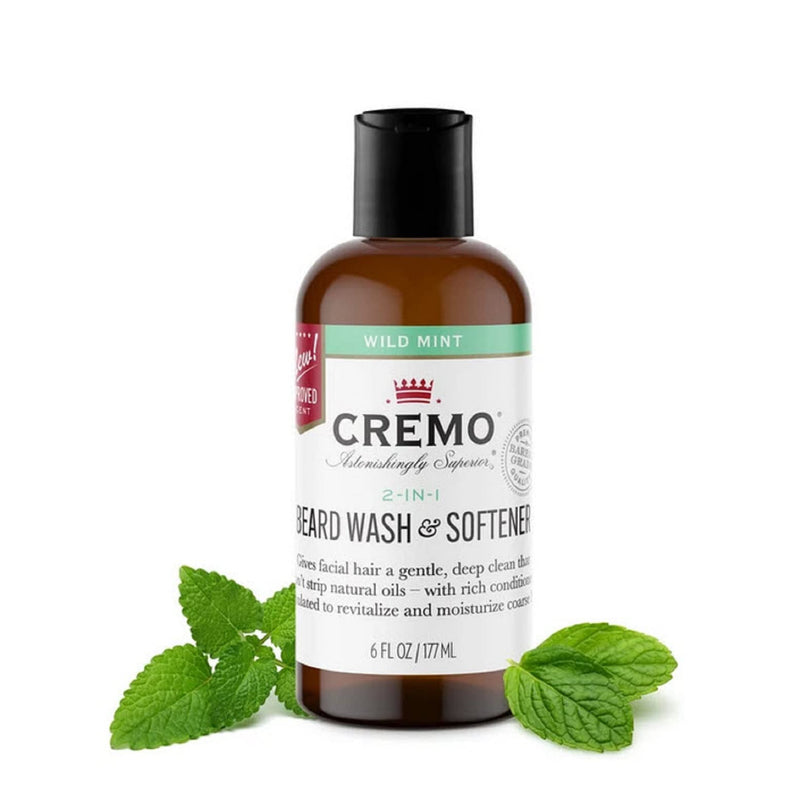 [Australia] - Cremo Wild Mint 2 n1 Beard and Face Wash, Specifically Designed to Clean Coarse Facial Hair, 6 Fluid Oz 6 Ounce (Pack of 1) 