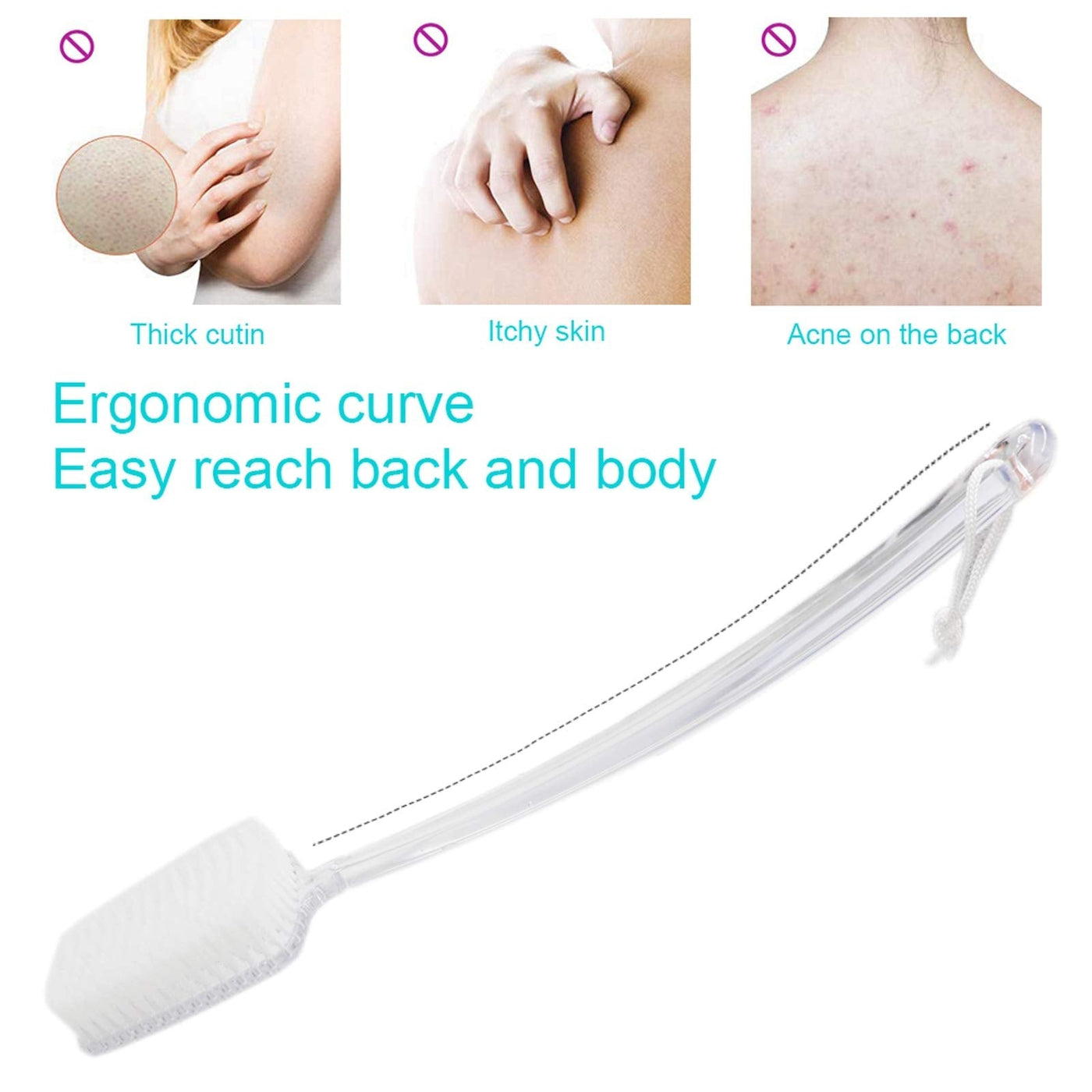 Dry Brushing Body Brush Set of 2, Dry Skin Exfoliating Brush, Handle Back  Scrubber for Shower, Dry Brush for Cellulite 