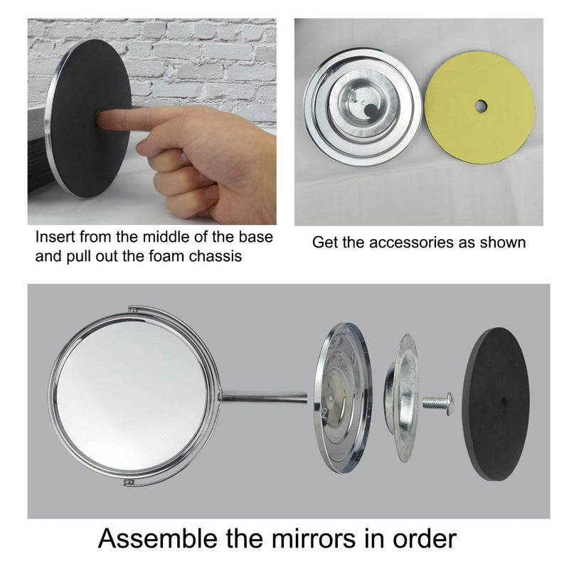 [Australia] - Schliersee Magnifying Vanity Table Mirror Double Sided 7 Inch Swivel 3X Magnification Makeup Standing Mirror 