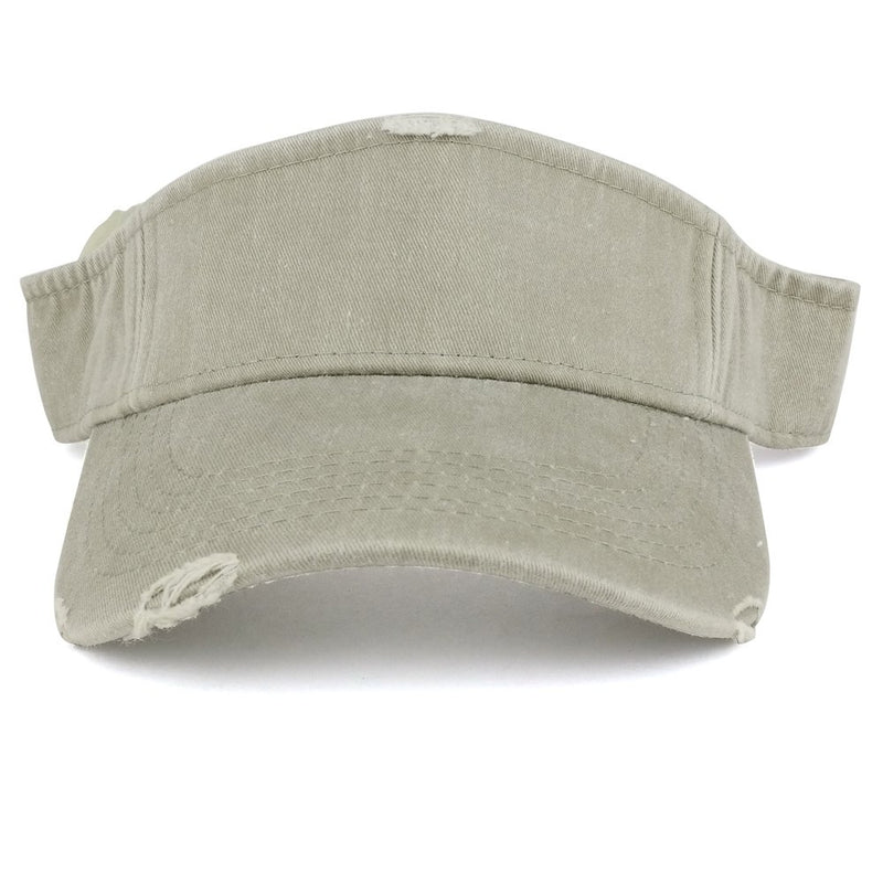 [Australia] - Armycrew Frayed Pigment Dyed Garment Washed Distressed Adjustable Visor Cap One Size Stone 
