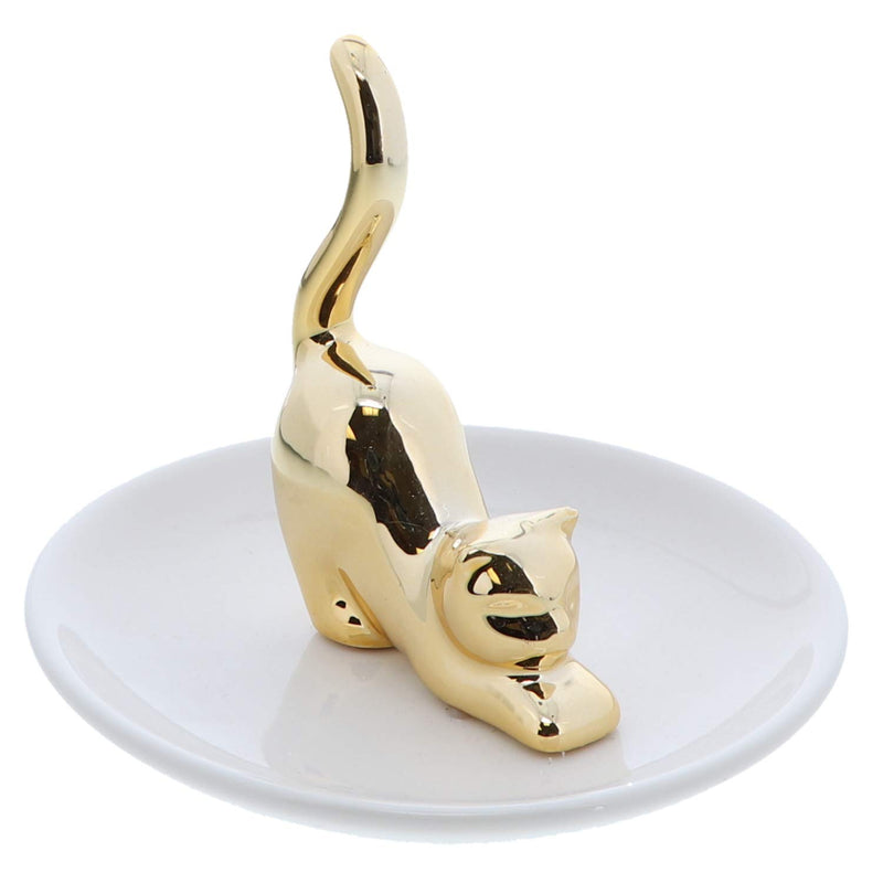 [Australia] - Li'Shay Animal Figurine Ring Holder Tray and Trinket Box - Set of 2-Cat Dog Cat Dog 