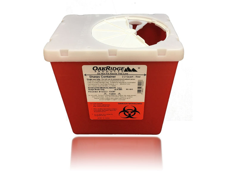 [Australia] - Oakridge Products 2.2 Quart Size Needle Disposal Container | Personal use Size | Rotary lid- (3 Pack) 