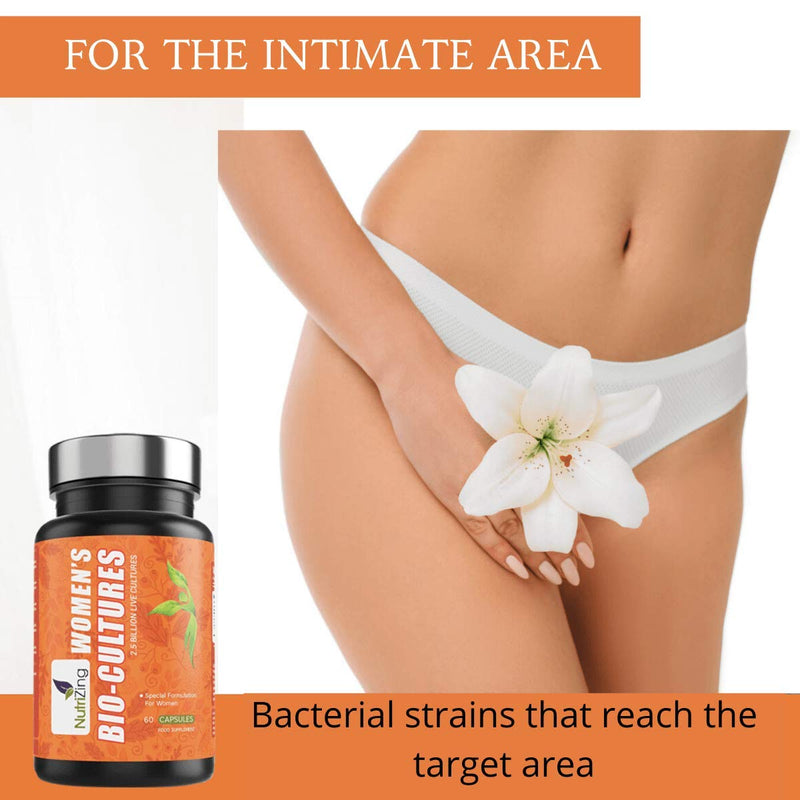 [Australia] - Live Cultures for Women. Nutritionist Formulated Special Bacterial Strains - Lactobacillus Reuteri and Lactobacillus Rhamnosus. Vegan & No Dairy. 2.5 Billion CFUs per Capsule by NutriZing 