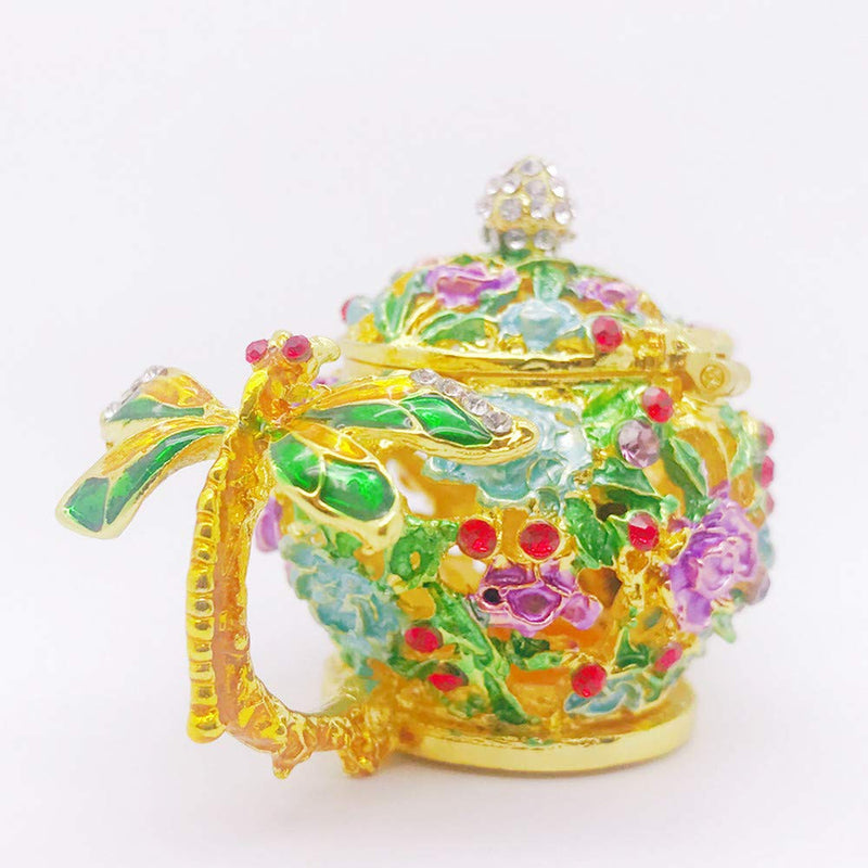 [Australia] - GishimaTeapot Figurine Trinket Boxes Decorative Collectible Figurines Hinged Jewelry Box for Home Decor or Gifts 