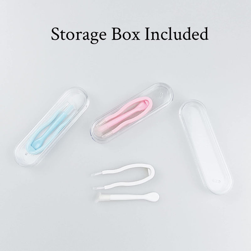 [Australia] - LuenHego Contact Lens Applicator 3 Packs Contact Lens Remover Tools and Contact Lens Tweezers Contact Lens Suction Stick Handler with Storage Cases, Pink, Blue, White 