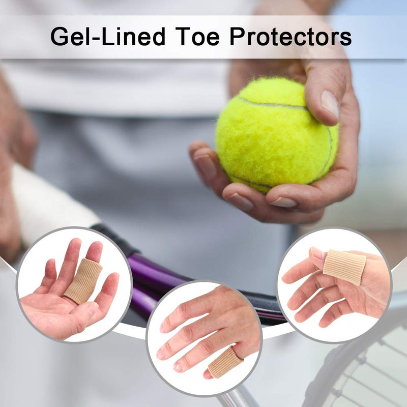 [Australia] - Dr.Foot Toe Tubes, Fabric Sleeve Protectors with Gel Lining Pad to Prevent Corn, Calluses, Blisters and Hammertoes, Toe Separators Protectors for Men and Women (Large 1" Diameter - 5 Pack) Large 1 Inch Diameter 5 Count (Pack of 1) 