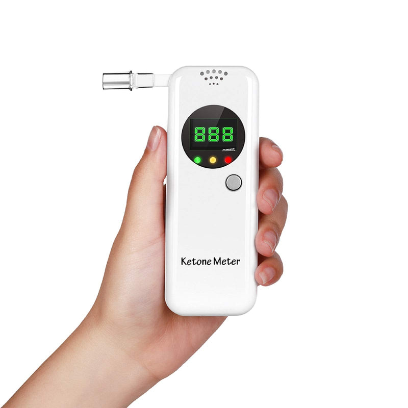 [Australia] - Ketosis Breath Tester, Ketone Meter Breathalyzer for Ketosis Health with 10pc Mouthpieces(White) 