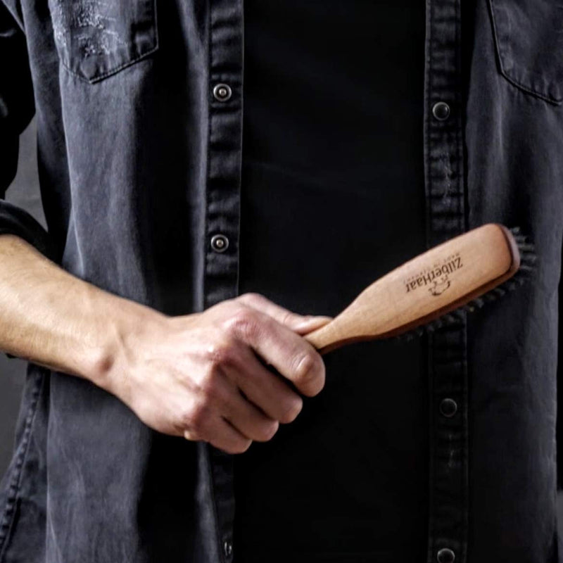 [Australia] - ZilberHaar Long Hair & Beard Brush - Soft 2nd Cut Boar Bristles - Perfect Skin Care for Men - Works with all Beard Balms and Beard Oils - Exfoliates Skin, Helps Softening and Conditioning Itchy Beards 