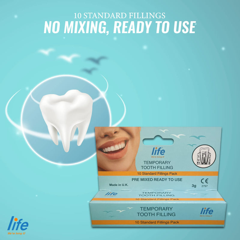 [Australia] - LIFE Temporary Tooth Filling Dental First Aid Cavity Hole Fill Kit – Ready Mixed in Easy Use Syringe Dispenser 
