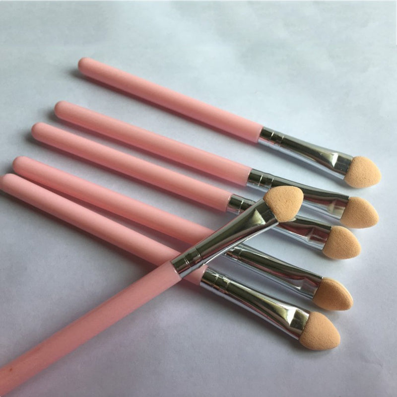 [Australia] - Lurrose 6PCS Portable Sponge Eye Shadow Brush Eyeshadow Applicators Slim Handle Brush Beauty Makeup Tool Paint Brushes for Women Girls 