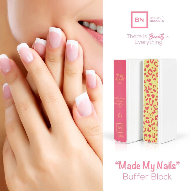 [Australia] - Beauty Nuggets Made My Nails Buffer, Ultimate Shine 3 Way Nail Buffing Block with Professional Nail File 120/180 Grit-Perfect All in One Manicure Tool for Smooth, Shiny, Twinkling Nails Nail Buffer + Nail file 
