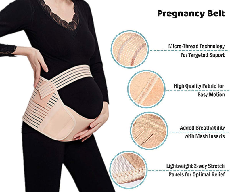 [Australia] - Pregnancy Belt, 3 in 1 Elastic Belly Band for Pregnancy, Maternity Belt Waist Care Binder Brace Prenatal Protector, Pregnancy Belt Belly Support for Pain Relieve, Mothers Day Giftse L Large (Pack of 1) 