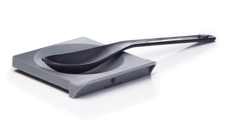 [Australia] - MasterClass Smart Space All-in-1 Knife Block and Utensil Holder with Ceramic Knife Sharpener, 15.5 x 14.5 x 20.5 cm (6" x 5.5" x 8") - Black / Grey 