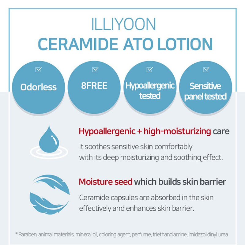[Australia] - ILLIYOON Ceramide Ato Lotion 528ml(17.85oz) | Daily Moisturizing Lotion for All Skin Types | Deep Moisturizing and Soothing Effect | Korean Skin Care 