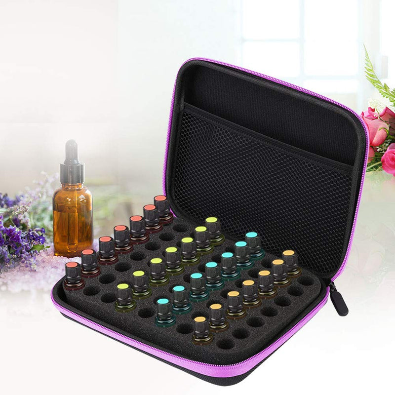 [Australia] - Essential Oil Storage Bag, 63 Slots Portable EVA Aromatherapy Essential Oil Storage Bag Case Anti-crash Essential Oil Storage Box Organizer for Home/Traveling/Moving House(Purple) Purple 