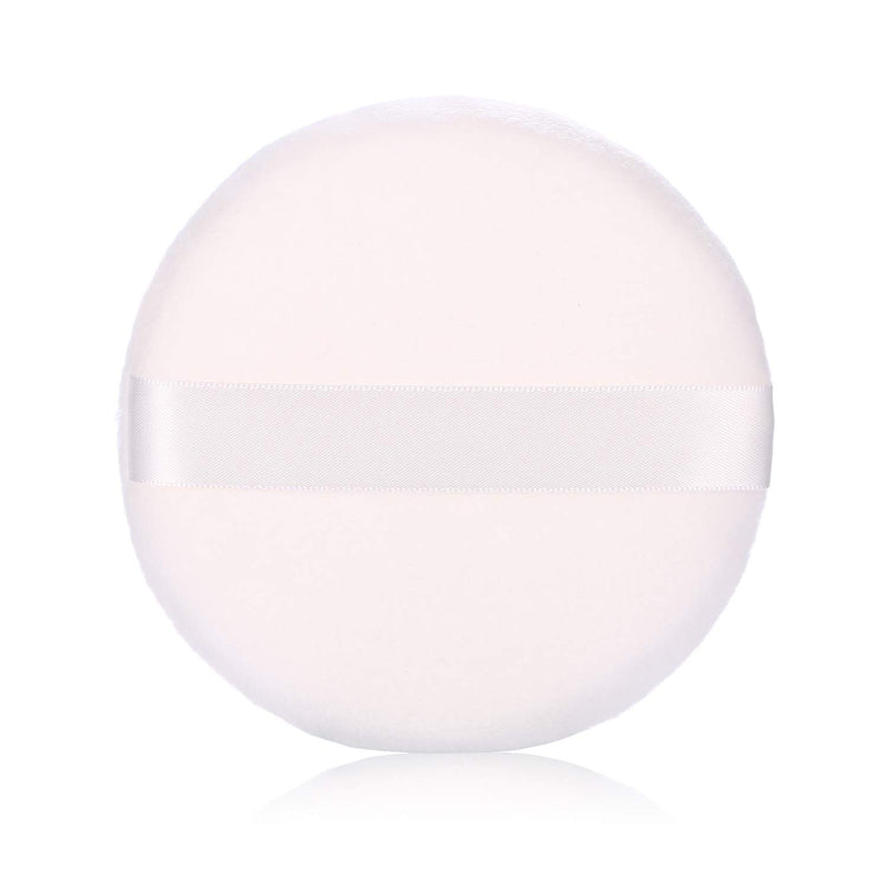 [Australia] - Large Loose Powder Puff, 4.13 Inch Powder Puff for Body Powder, Ultra Soft Velour Body Puff with Ribbon, 2pcs, White, Round 