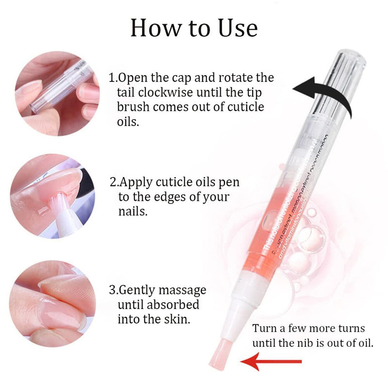 [Australia] - 2PCS Cuticle Oil Pens for Nail Care,Cuticle Revitalizer Oil Pen with Soft Brush,Cuticle Oil to Prevent Nail Cracking and Dry (Cherry & Lavender Flavor) Cherry & Lavender Flavors 