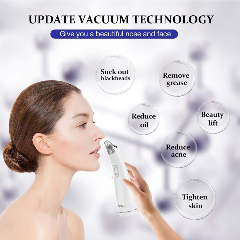 [Australia] - Blackhead Remover Vacuum - USB Rechargeable Blackhead Suction Device with 4 Adjustable Suction Levels and 4 Removable Probes - Pore Vacuum Suction Acne Extractor for Women and Men 