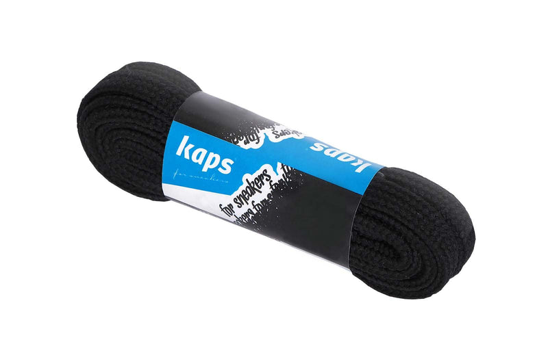 [Australia] - Kaps Sneakers Laces, quality durable shoe laces for casual footwear, made in Europe, 1 pair, many colours and lengths 140 cm - 55 inch - 8 to 10 eyelet pairs Black 
