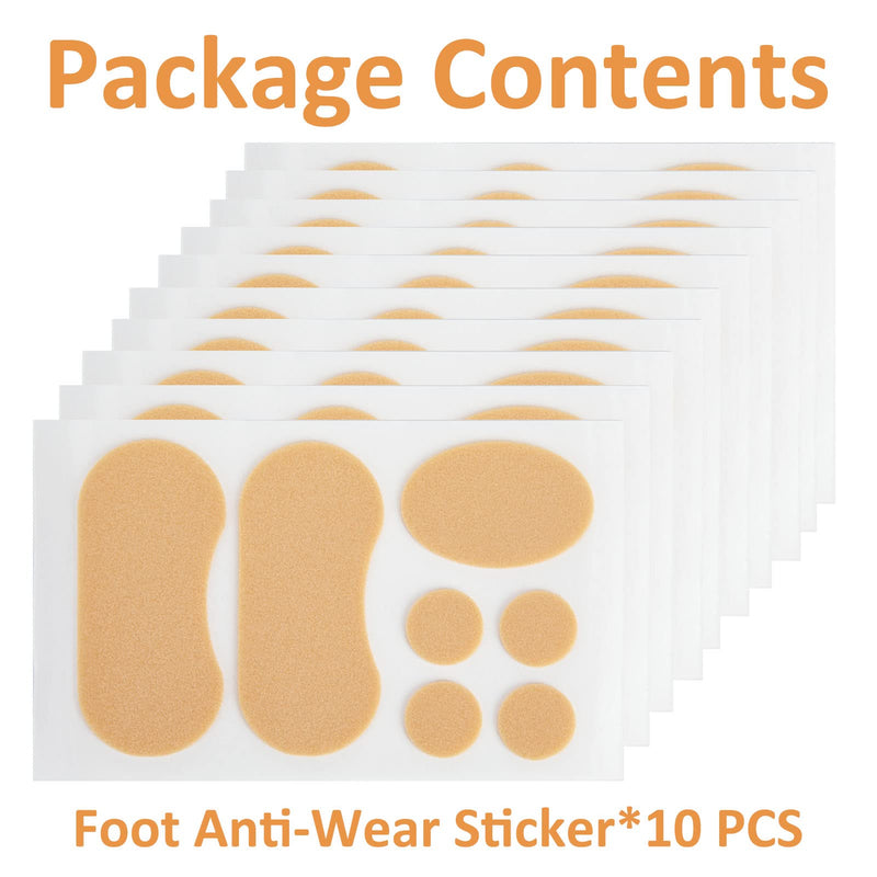 [Australia] - Moleskin for Feet, 10Sheets Foot Care Tape Patches Pre-Cut Waterproof Adhesive Soft Foam Sticker Moleskin Pads Reduce Chafing Pain Hiking Friction Blister Prevention from New Shoes Heels Boots 10 Sheets 