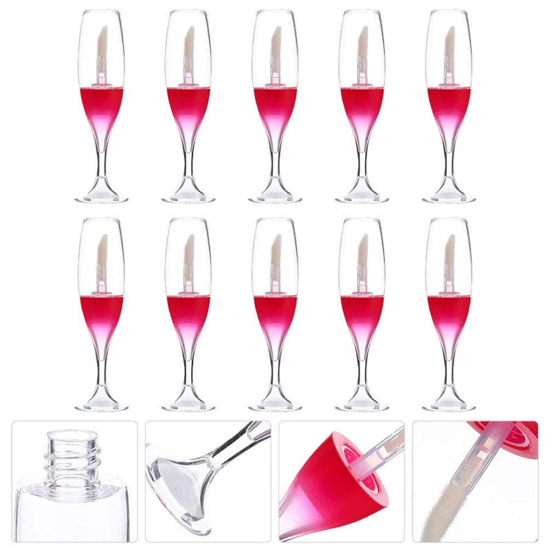 [Australia] - Beaupretty 10pcs Empty Lip Gloss Bottles Wine Glass Lip Gloss Tube Refillable Cosmetic Containers Lip Gloss Tubes For Women Girls DIY Cosmetics (Red) Red 