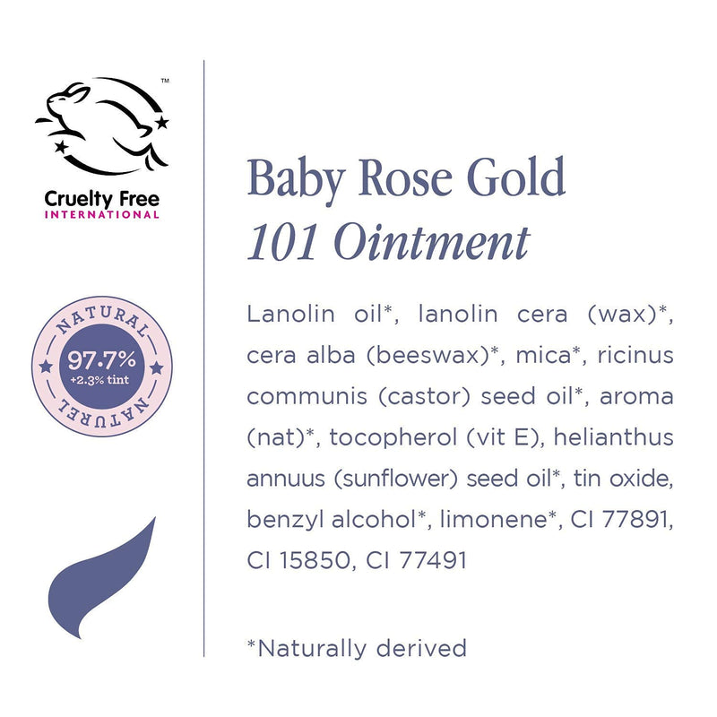 [Australia] - Lanolips Baby Rose Gold 101 Ointment - Tinted Balm for Lips and Cheeks - Moisturizing & Hydrating Balm with Dewy Rose Tints for a Natural Blush Look (9g) 