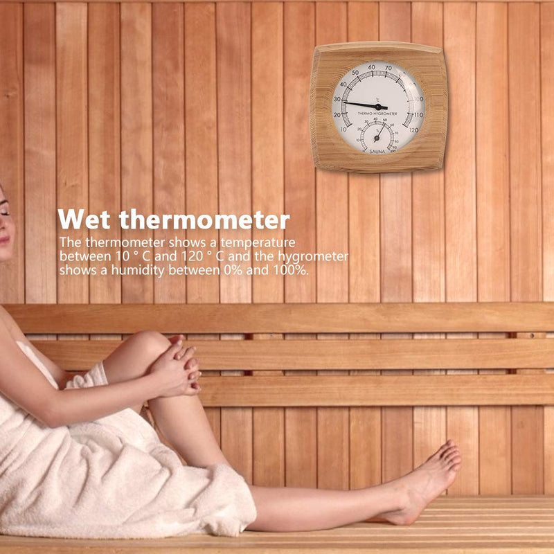 [Australia] - Fdit 2-In-1Sauna Temperature Cedar Wood Thermometer Hygrometer Thermo-Hygrometer Sauna Equipment Accessory 