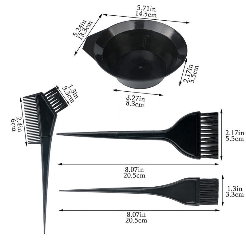 [Australia] - NEPAK 24 Pcs Hair Dye Coloring Kit, Hair Tinting Bowl, Dye Brush, Ear Cover, Gloves for Hair Tint Dying Coloring Applicator 