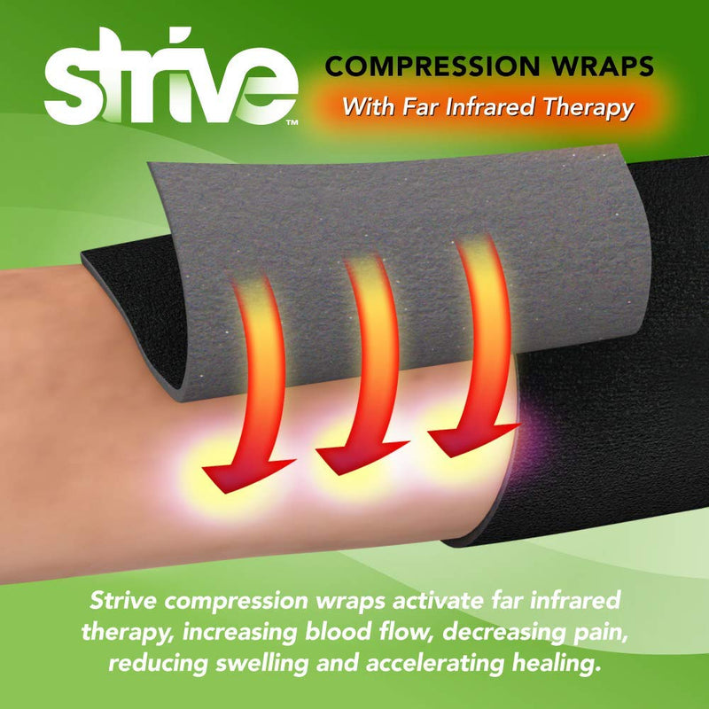 [Australia] - STRIVE Compression Therapy Wrap, 6 in X 100 in, Black, Made in The USA 6" x 100" Wrap 