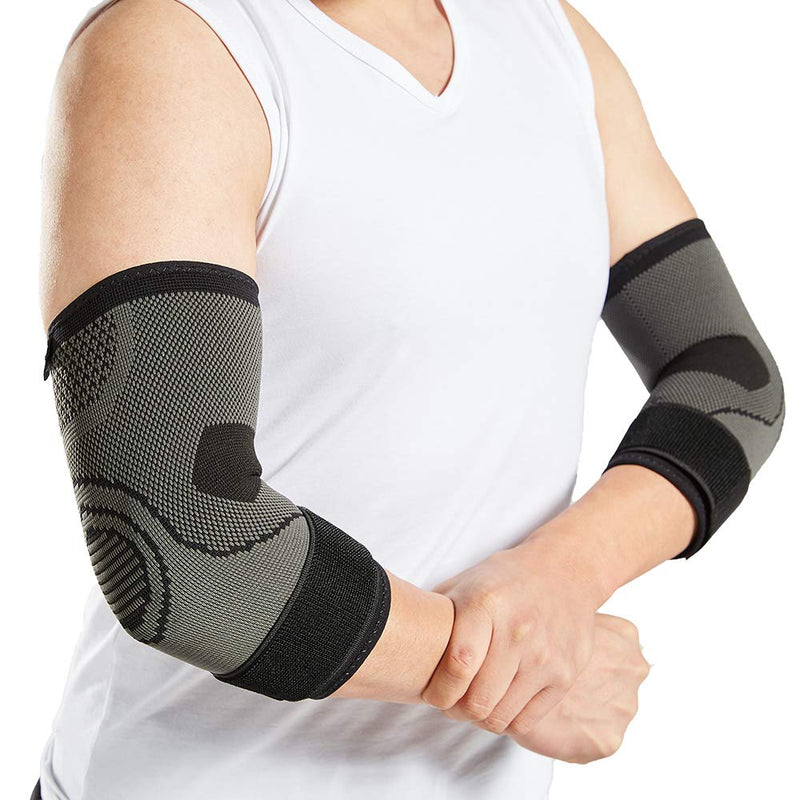 [Australia] - Elbow Brace with Strap for Tendonitis 2 Pack, Tennis Elbow Compression Sleeves, Golf Elbow Treatment Extra Large 