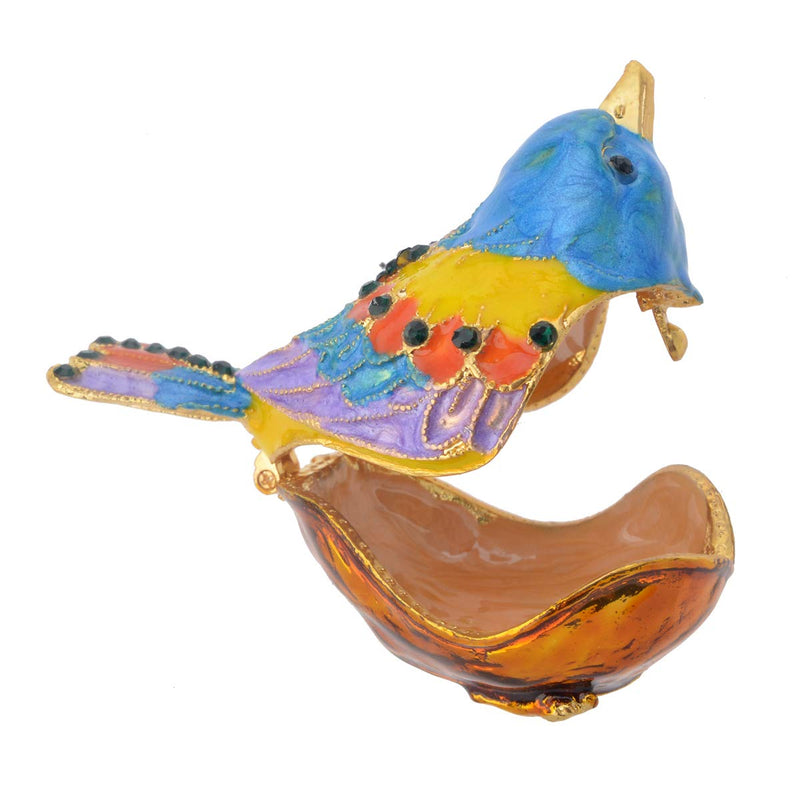 [Australia] - FZJ Hinged Trinket Box Crystal Bird Figurine Bird Home Decor Gift for Bird Lover 