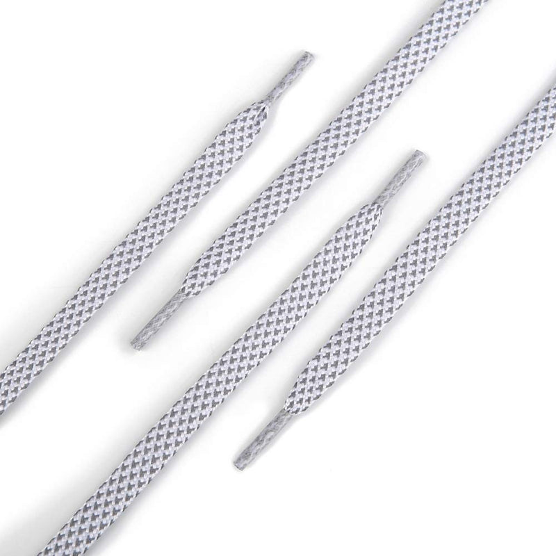 [Australia] - Xiazw Reflective Flat Shoe Laces for Sneakers，Boots，Running Shoes，Casual Shoes (2 Pair Pack) White 35.4''(90cm) 