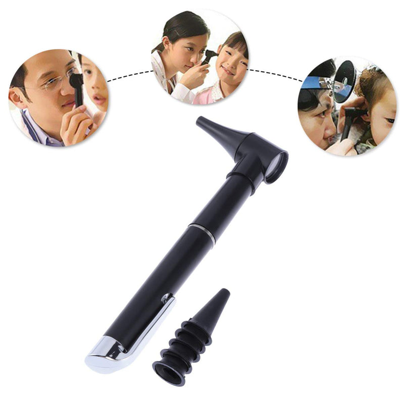 [Australia] - LED Penlight Otoscope Ophthalmoscope Diagnostic Adult Child Home Ear Care Magnifying Lens Flashlight Light Pen Pocket Size 1pc Black 
