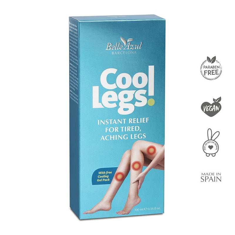 [Australia] - Belle Azul Cool Legs - Instant Gel Relief 100ml - for Tired and Sore Legs - Soothing Relief and a Lovely Smell - Improves Circulation and Muscle Discomfort - Made in Spain 
