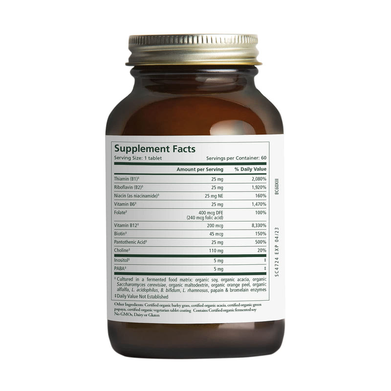 [Australia] - Pure Synergy Super B-Complex | 60 Tablets | Made with Organic Ingredients | Non-GMO | Made with Organic Veggies and Fruits and B Vitamins 