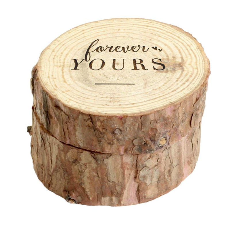 [Australia] - Koyal Wholesale Engraved Wedding Ring Box, Real Wood Engagement Ring Box, Wedding Ring Bearer, Wedding Box for Rings, Rustic Ring Box, Proposal Box (Forever Yours, Oak) Forever Yours 