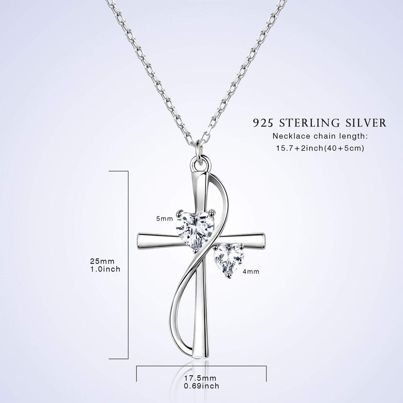 [Australia] - AmorAime Silver Necklace for Women Heart Necklace 925 Sterling Silver Love Necklace Dainty Chain Mother's Day Gifts for Girls Believe love 