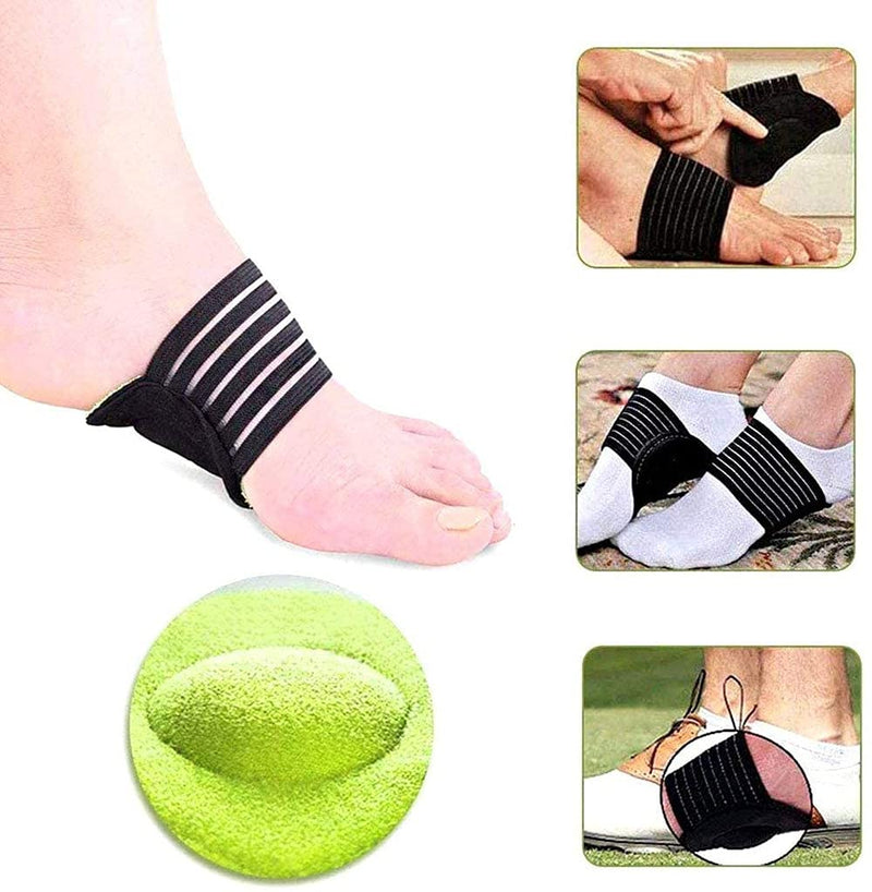 [Australia] - Voarge 2 Pairs Extra Thick Cushioned Compression Arch Support with More Padded Comfort for Plantar Fasciitis, Fallen Arches, Heel Spurs, Flat and Achy Feet Problems 