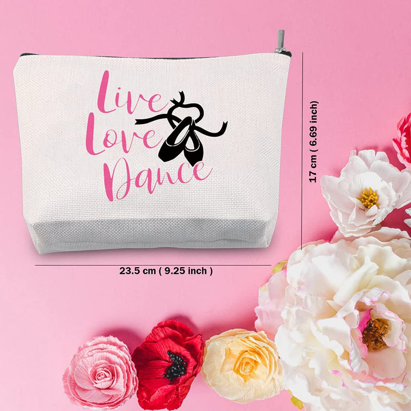 [Australia] - TSOTMO Live Love Dance Makeup Bag &5678 Gift Dancer Cosmetic Bags Dance Teacher Gift Makeup Travel Case (Dance) 