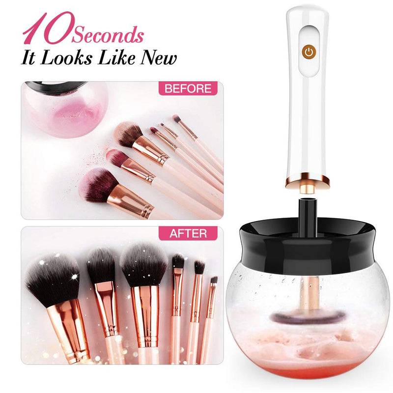 [Australia] - Makeup Brush Cleaner, Electric Make Up Brush Cleaners and Dryer, Automatic Spinner Machine Fast Dry and Deep Clean Various Cosmetic Brushes, 8 Spin Collars 